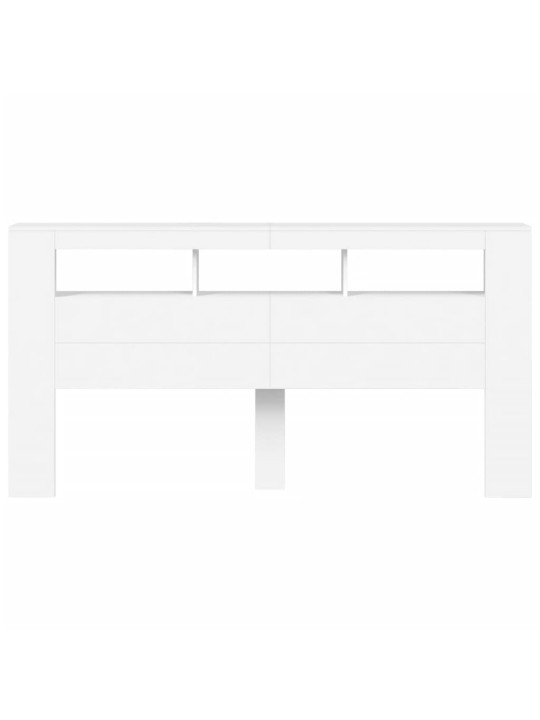 LED galvūgalis, baltas, 200x18,5x103,5cm, apdirbta mediena