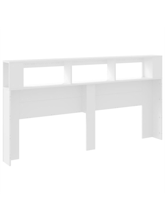 LED galvūgalis, baltas, 200x18,5x103,5cm, apdirbta mediena