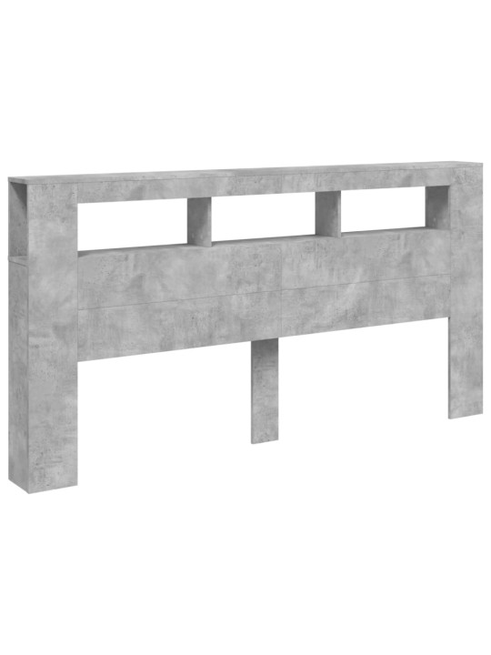 LED galvūgalis, betono, 200x18,5x103,5cm, apdirbta mediena