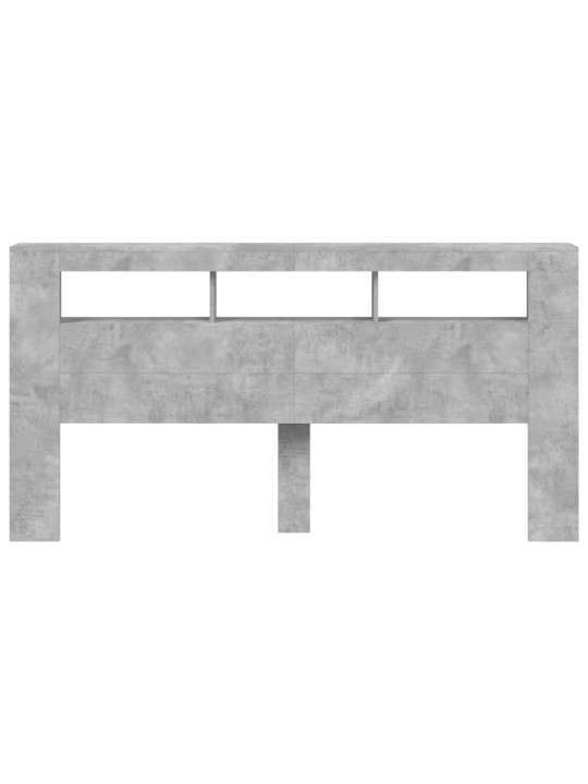 LED galvūgalis, betono, 200x18,5x103,5cm, apdirbta mediena