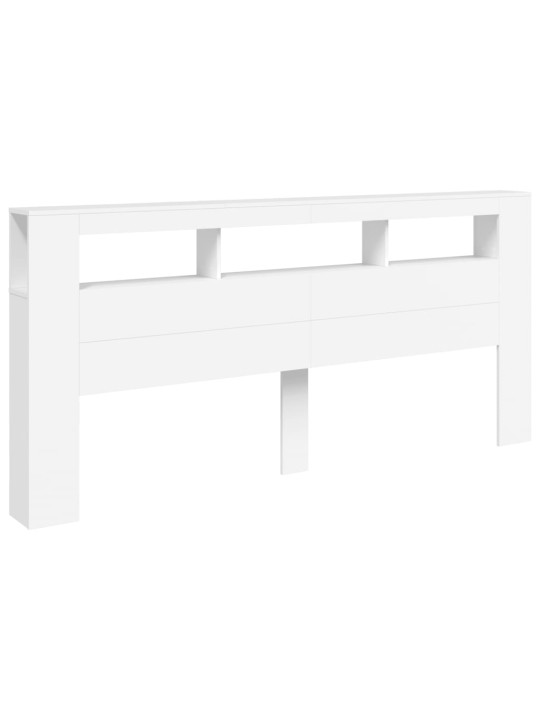 LED galvūgalis, baltas, 220x18,5x103,5cm, apdirbta mediena