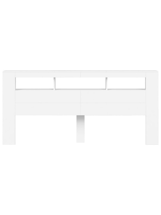 LED galvūgalis, baltas, 220x18,5x103,5cm, apdirbta mediena