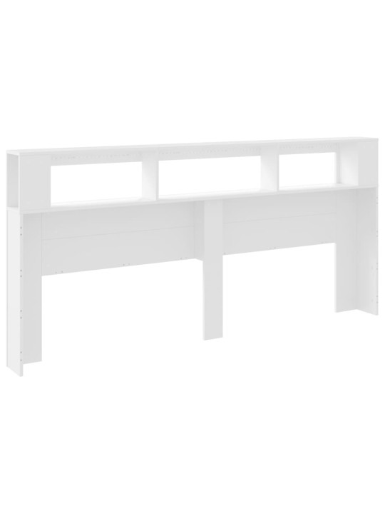 LED galvūgalis, baltas, 220x18,5x103,5cm, apdirbta mediena