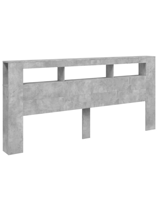 LED galvūgalis, betono, 220x18,5x103,5cm, apdirbta mediena