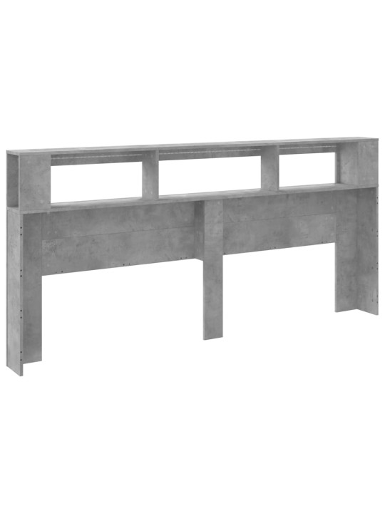 LED galvūgalis, betono, 220x18,5x103,5cm, apdirbta mediena