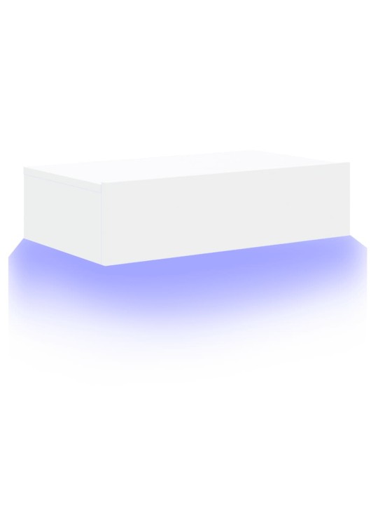 Televizoriaus spintelė su LED lemputėmis, balta, 60x35x15,5cm