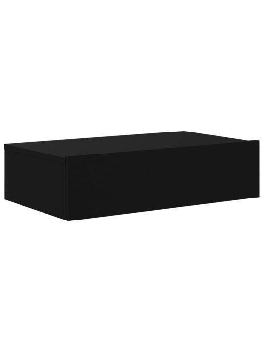 Televizoriaus spintelė su LED lemputėmis, juoda, 60x35x15,5cm