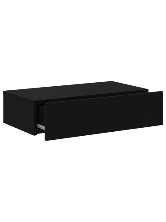 Televizoriaus spintelė su LED lemputėmis, juoda, 60x35x15,5cm