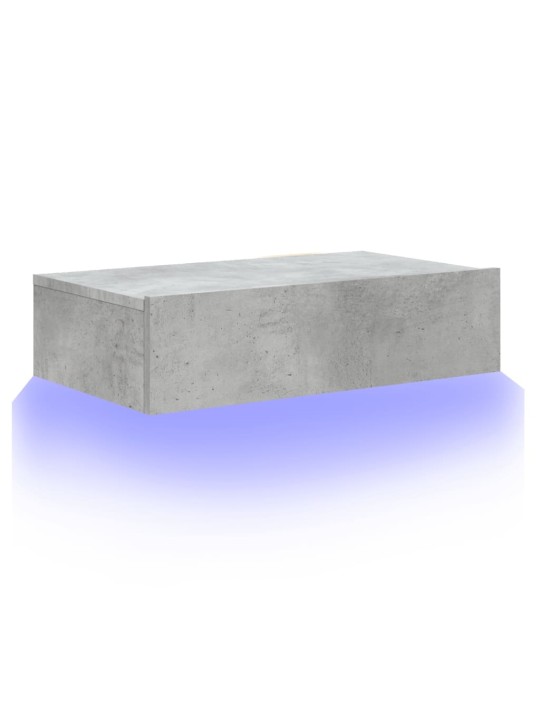 Televizoriaus spintelė su LED lemputėmis, betono, 60x35x15,5cm