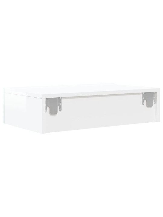Televizoriaus spintelė su LED lemputėmis, balta, 60x35x15,5cm