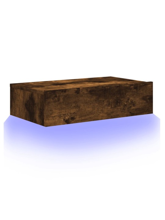 Televizoriaus spintelė su LED lemputėmis, dūminė, 60x35x15,5cm