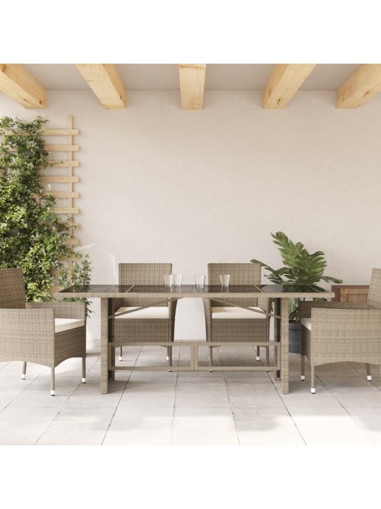 Stalas su stikliniu stalviršiu, pilkas, 190x80x74, poliratanas