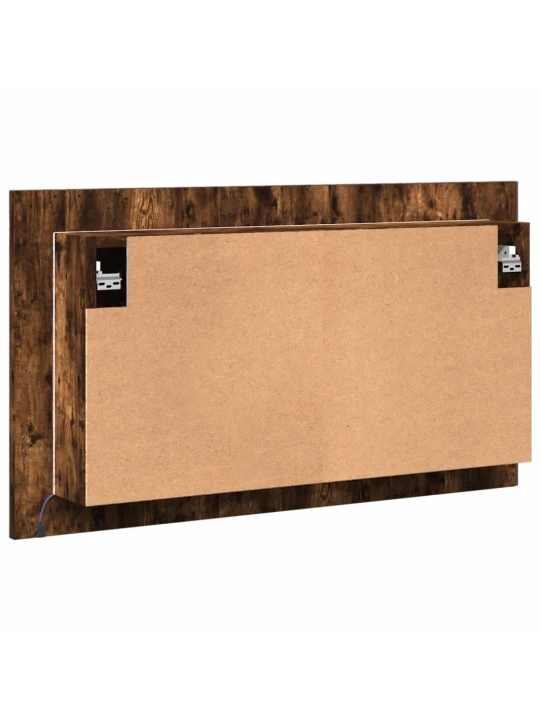 Veidrodinė vonios spintelė su LED, dūminė, 80x12x45cm, akrilas