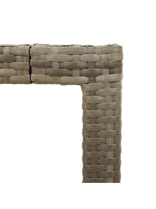 Stalas su mediniu stalviršiu, pilkas, 190x90x75, poliratanas