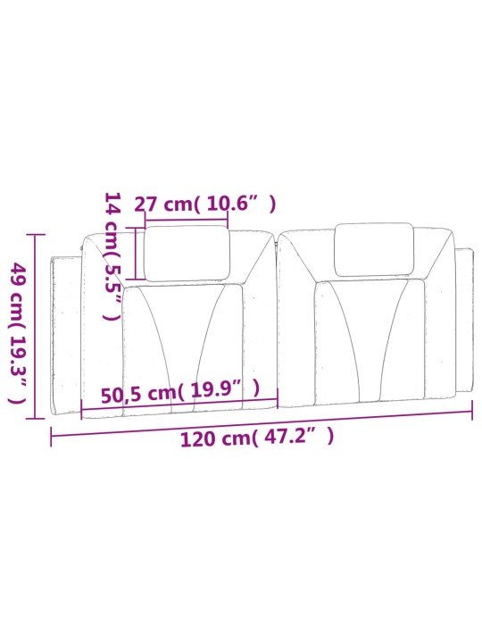 Galvūgalio pagalvėlė, juodos spalvos, 120cm, dirbtinė oda