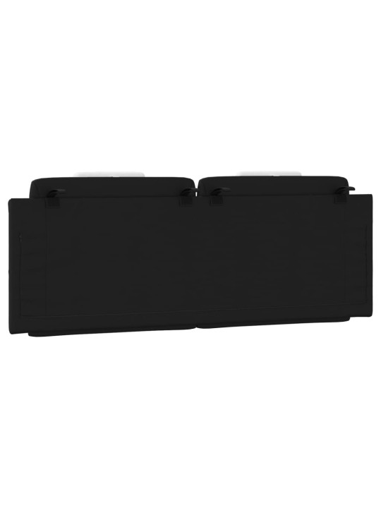 Galvūgalio pagalvėlė, juodas ir baltas, 120cm, dirbtinė oda