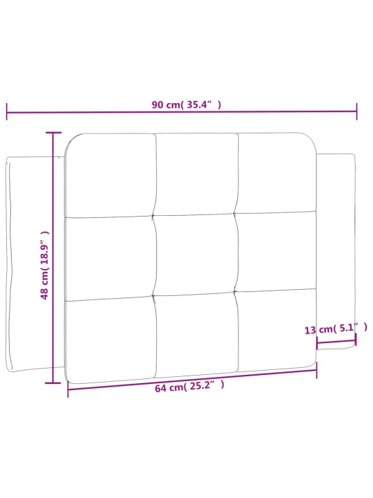 Galvūgalio pagalvėlė, baltas ir juodas, 90cm, dirbtinė oda