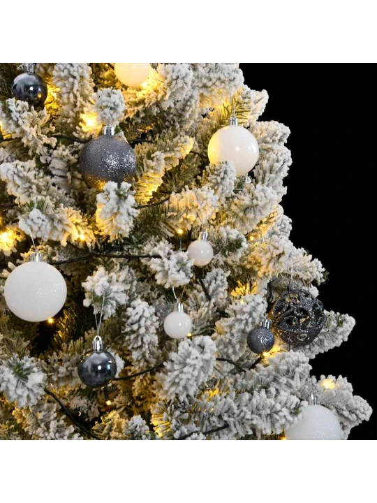 Kalėdų eglutė su šarnyrinėmis šakomis/LED/žaisliukais, 270cm