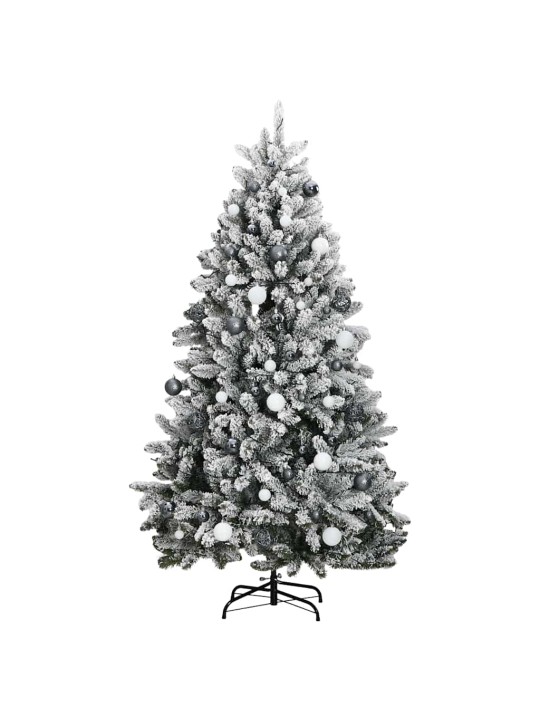 Kalėdų eglutė su šarnyrinėmis šakomis/LED/žaisliukais, 270cm