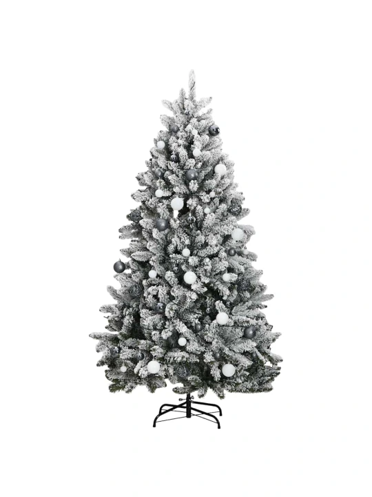 Kalėdų eglutė su šarnyrinėmis šakomis/LED/žaisliukais, 270cm
