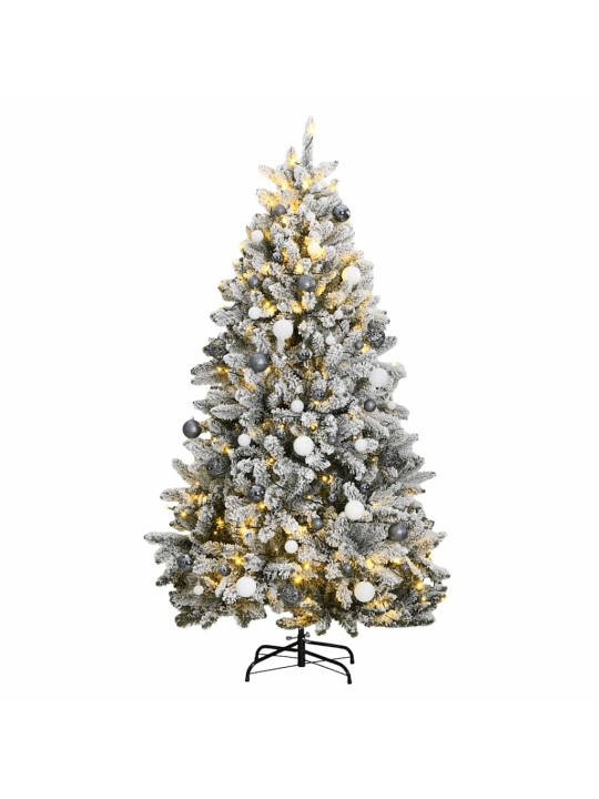 Kalėdų eglutė su šarnyrinėmis šakomis/LED/žaisliukais, 300cm