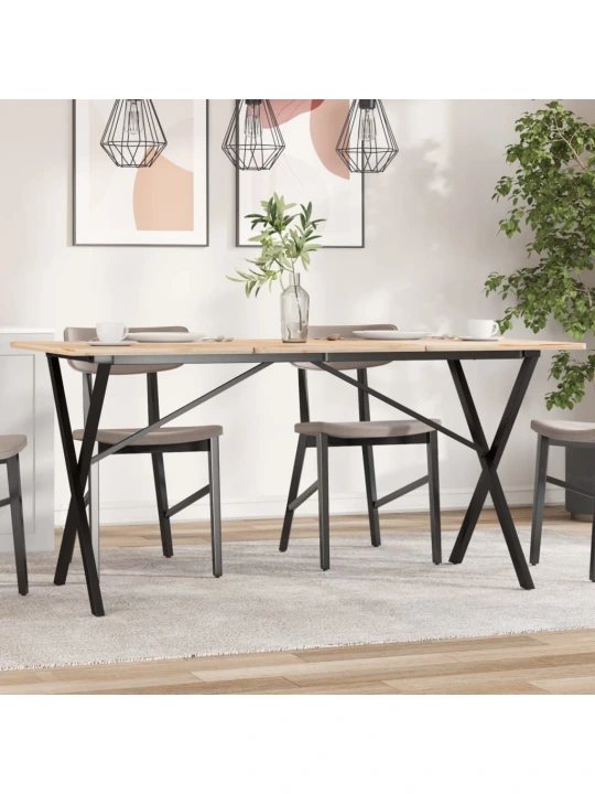 Valgomojo stalo kojos, 120x60x73cm, ketus, X formos rėmas