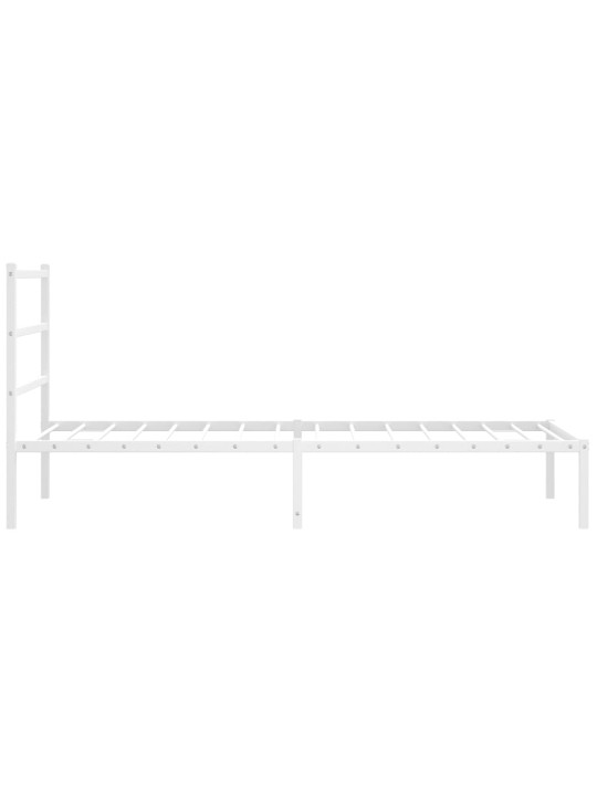 Metalinis lovos rėmas su galvūgaliu, baltos spalvos, 107x203cm