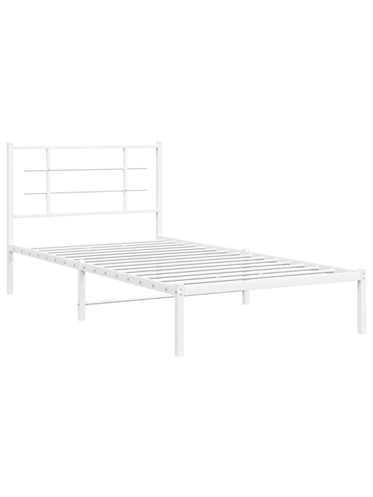 Metalinis lovos rėmas su galvūgaliu, baltos spalvos, 107x203cm