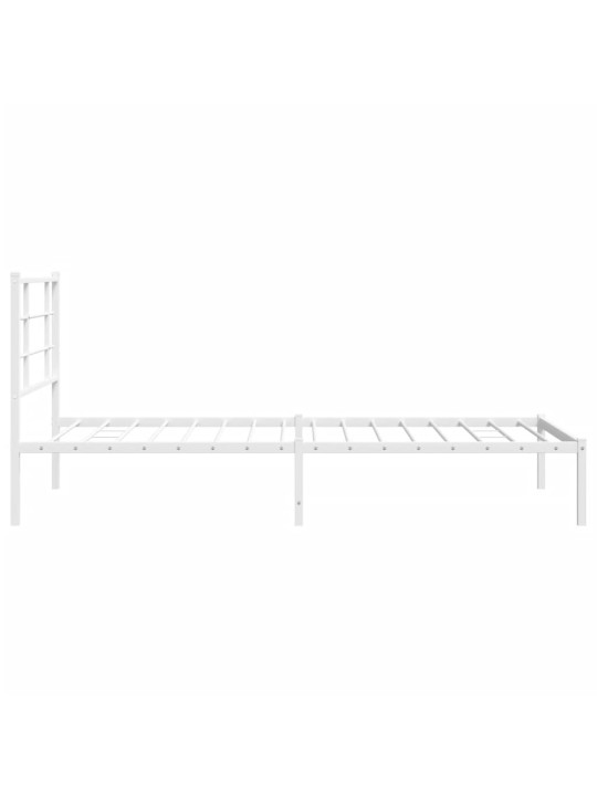 Metalinis lovos rėmas su galvūgaliu, baltos spalvos, 107x203cm