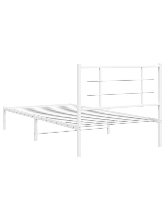 Metalinis lovos rėmas su galvūgaliu, baltos spalvos, 107x203cm