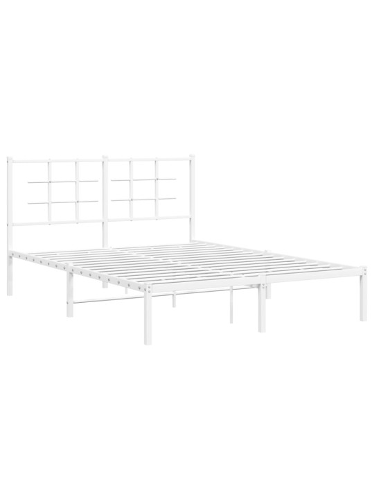 Metalinis lovos rėmas su galvūgaliu, baltos spalvos, 135x190cm