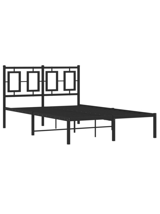 Metalinis lovos rėmas su galvūgaliu, juodos spalvos, 120x190 cm