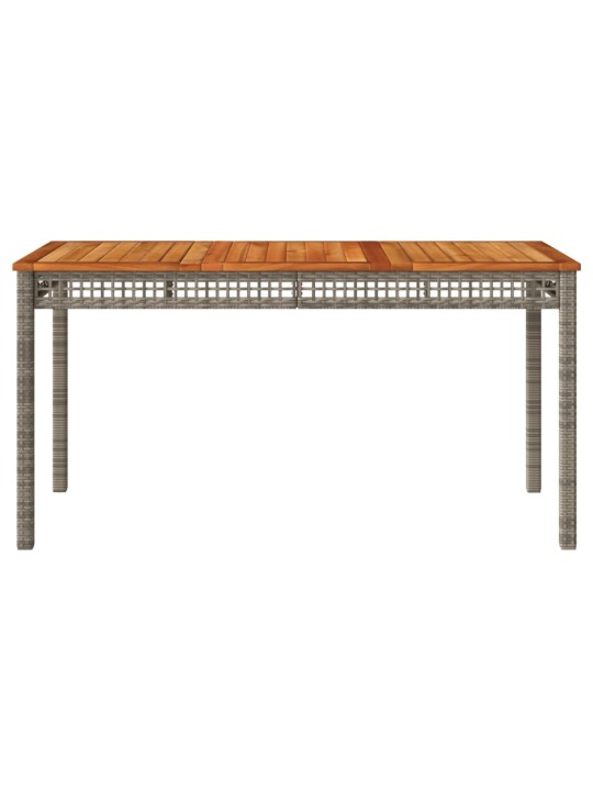 Sodo stalas, pilkas, 140x80x75cm, poliratanas ir akacija