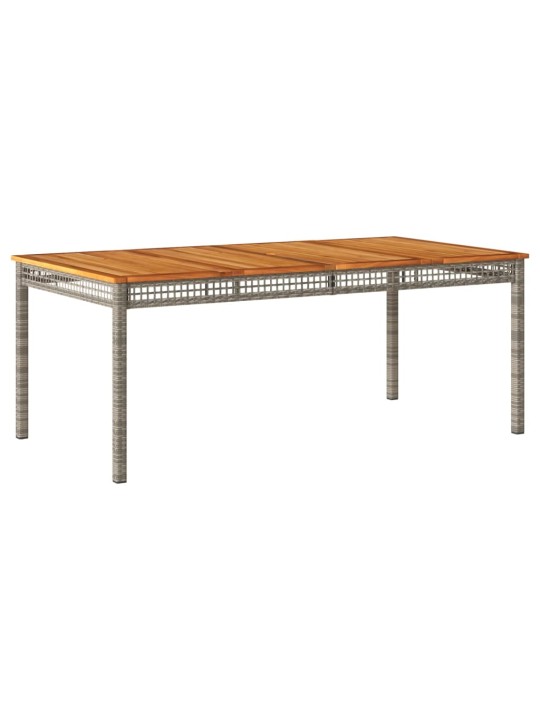 Sodo stalas, pilkas, 180x90x75cm, poliratanas ir akacija
