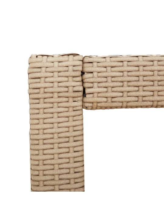 Stalas su mediniu stalviršiu, smėlio, 100x40x75cm, poliratanas