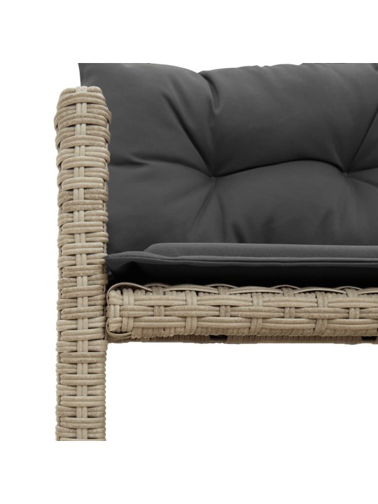 Sodo sofa su stalu/pagalvėlėmis, pilka, poliratanas, L formos