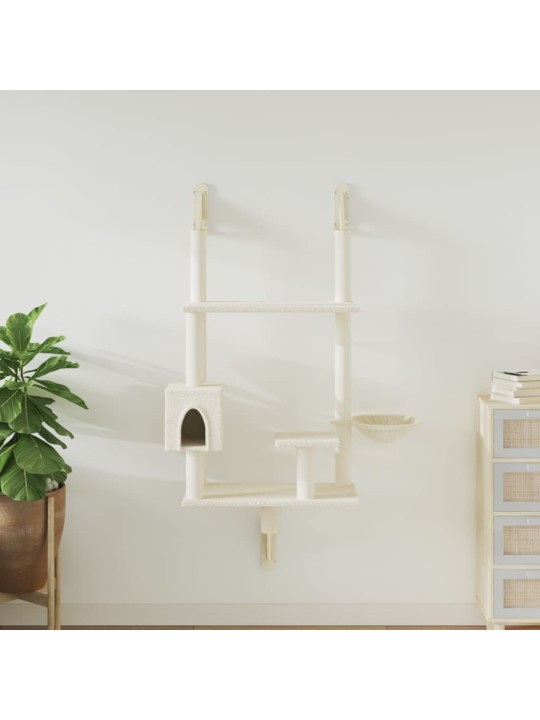 Draskyklė katėms su draskymo stovu, kreminė, 153cm