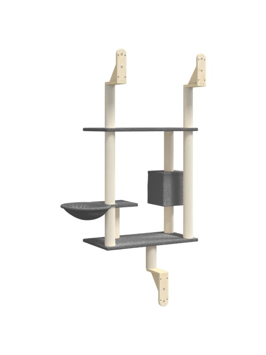 Draskyklė katėms su draskymo stovu, tamsiai pilka, 153cm