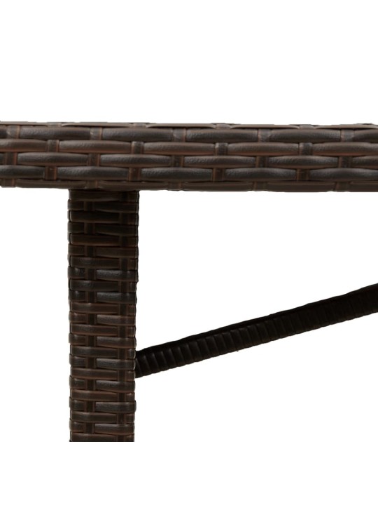 Stalas su stikliniu stalviršiu, rudas, 240x90x75cm, poliratanas