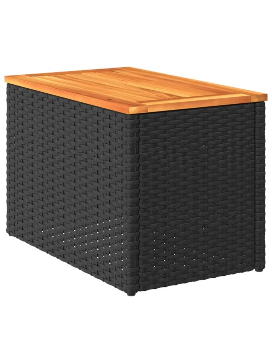 Šoniniai sodo staliukai, 2vnt., juodi, 55x34x37cm, poliratanas