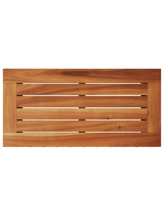 Stalas su mediniu stalviršiu, juodas, 58x27,5x55cm, poliratanas