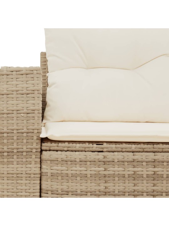 Dvivietė sodo sofa su pagalvėlėmis, smėlio spalvos, poliratanas