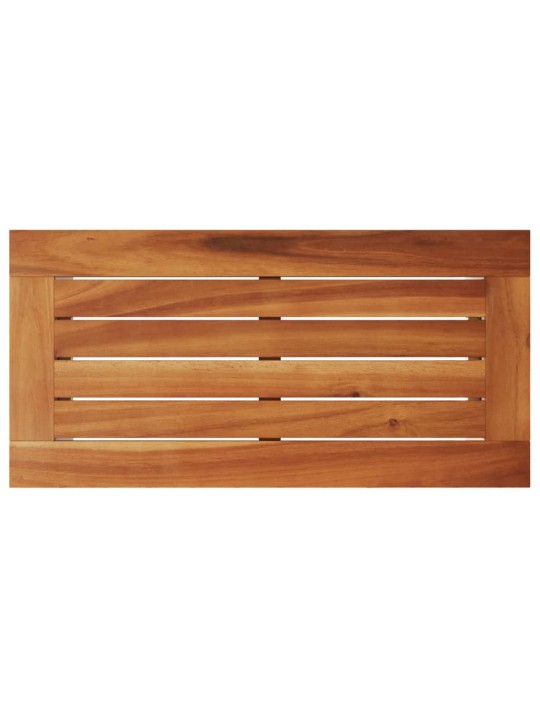 Stalas su mediniu stalviršiu, smėlio, 58x27,5x55cm, poliratanas