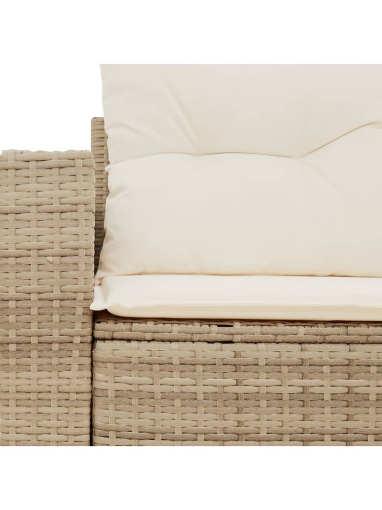 Dvivietė sodo sofa su pagalvėlėmis, smėlio spalvos, poliratanas