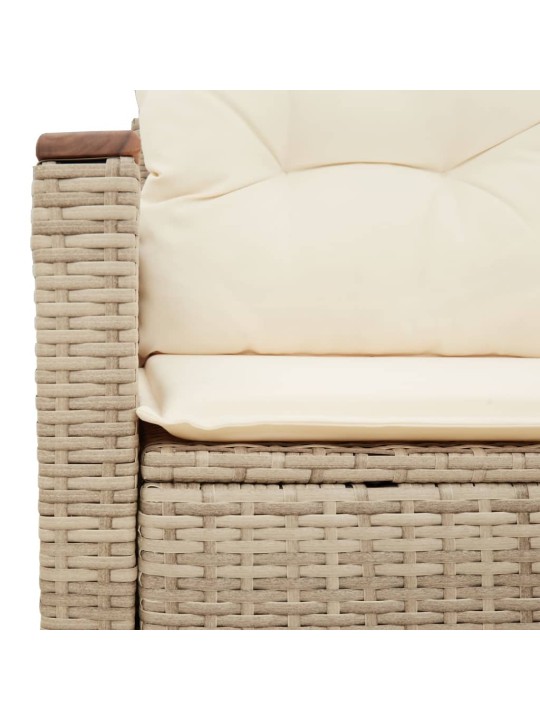 Dvivietė sodo sofa su pagalvėlėmis, smėlio spalvos, poliratanas