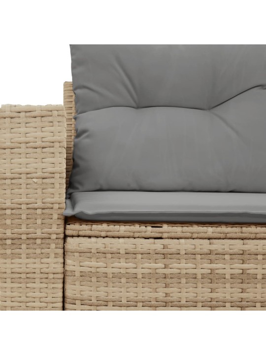 Dvivietė sodo sofa su pagalvėlėmis, smėlio spalvos, poliratanas