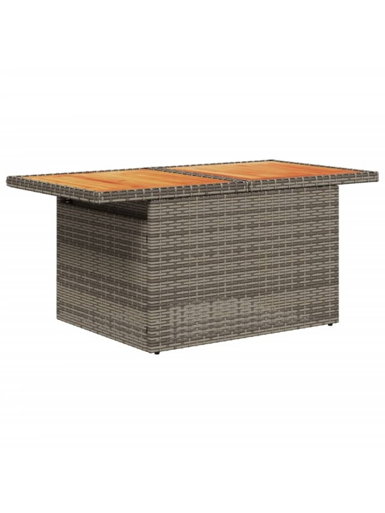 Sodo stalas, pilkas, 100x55x73cm, poliratanas/akacijos mediena
