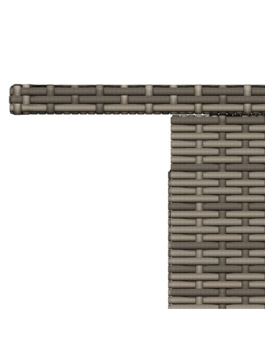 Sodo stalas, pilkas, 100x55x73cm, poliratanas/akacijos mediena