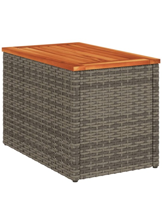 Šoniniai sodo staliukai, 2vnt., pilki, 55x34x37cm, poliratanas