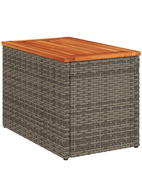 Šoniniai sodo staliukai, 2vnt., pilki, 55x34x37cm, poliratanas
